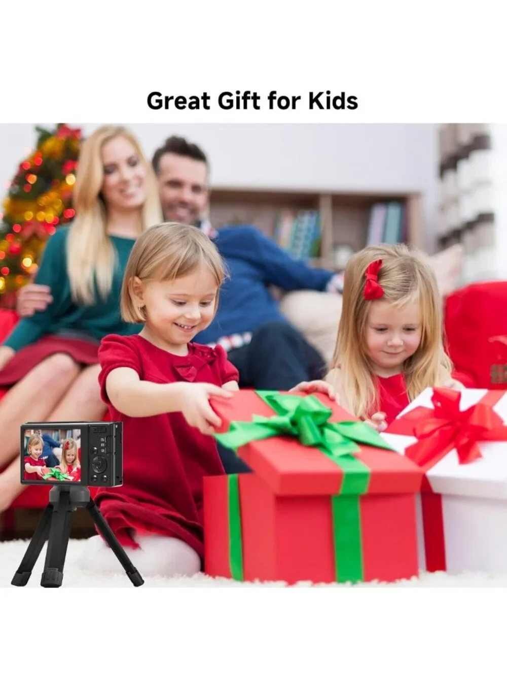4K FHD Kids Digital Camera 44MP with 64GB SD Card - Perfect for Young